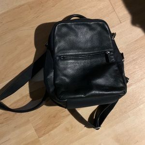 Fossil Soft Black Leather Backpack